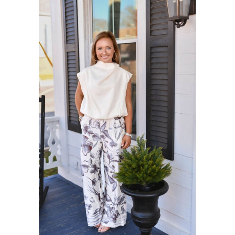 The Katelyn Satin Pant in Grey