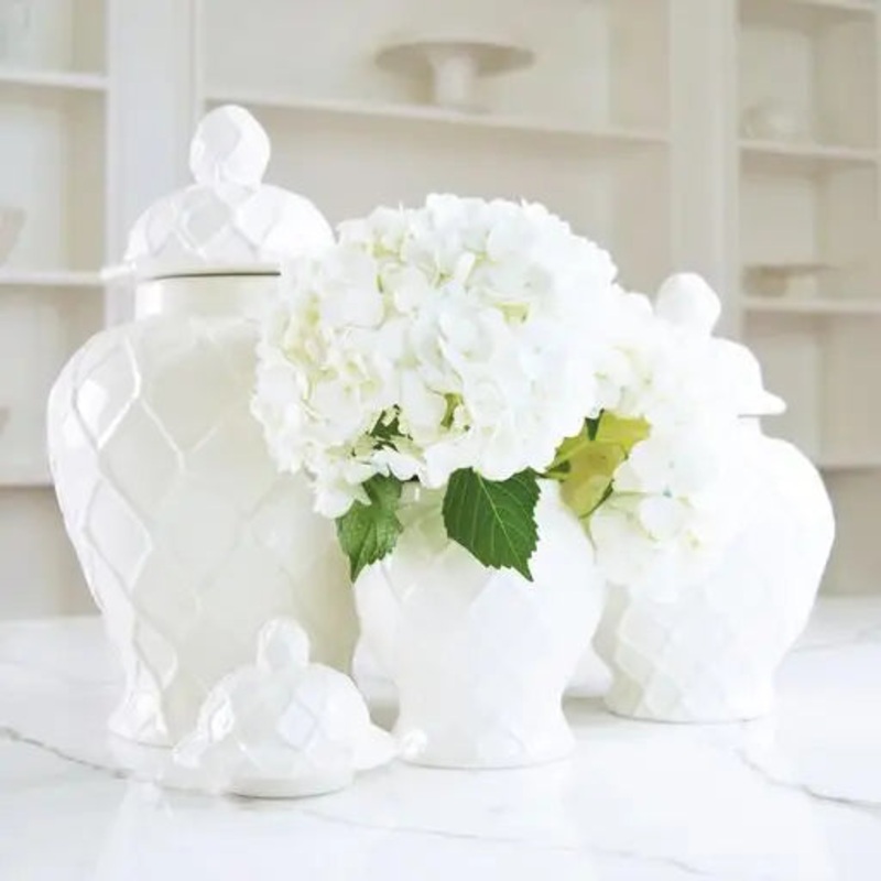 White Textured Ginger Jar – Extra Large