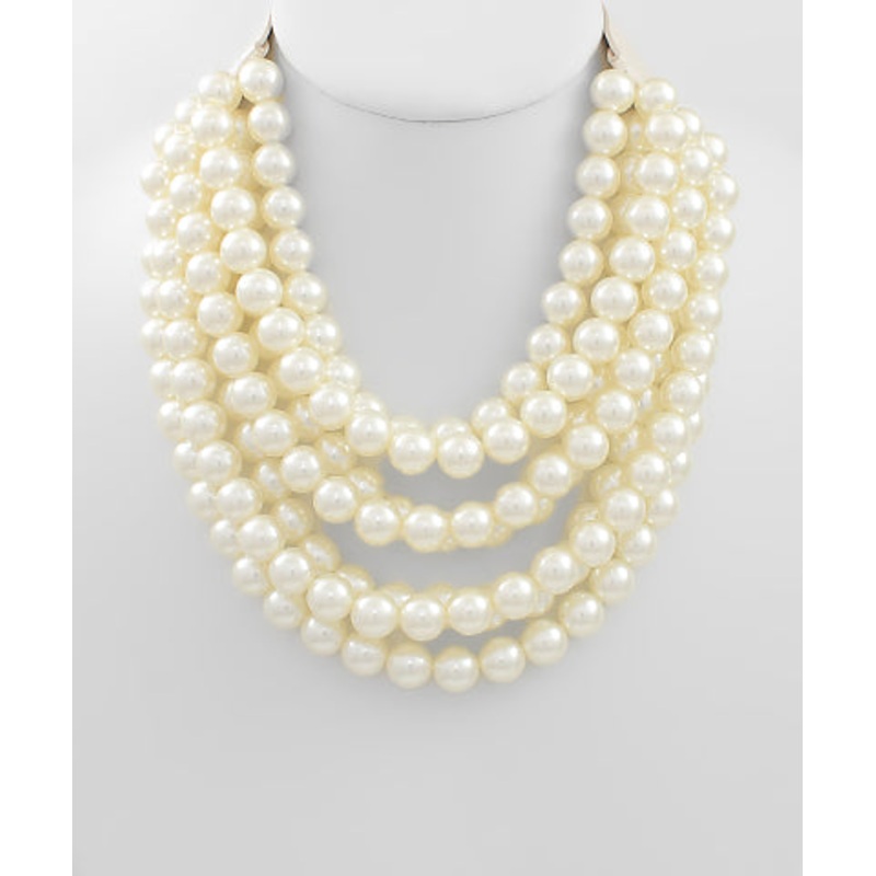 7 Row Beaded layer Pearl Necklace