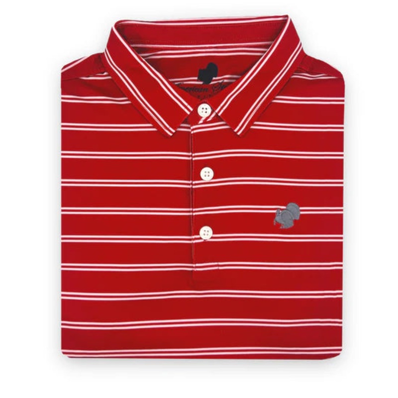 American Strutter Performance Polo-Crimson/White