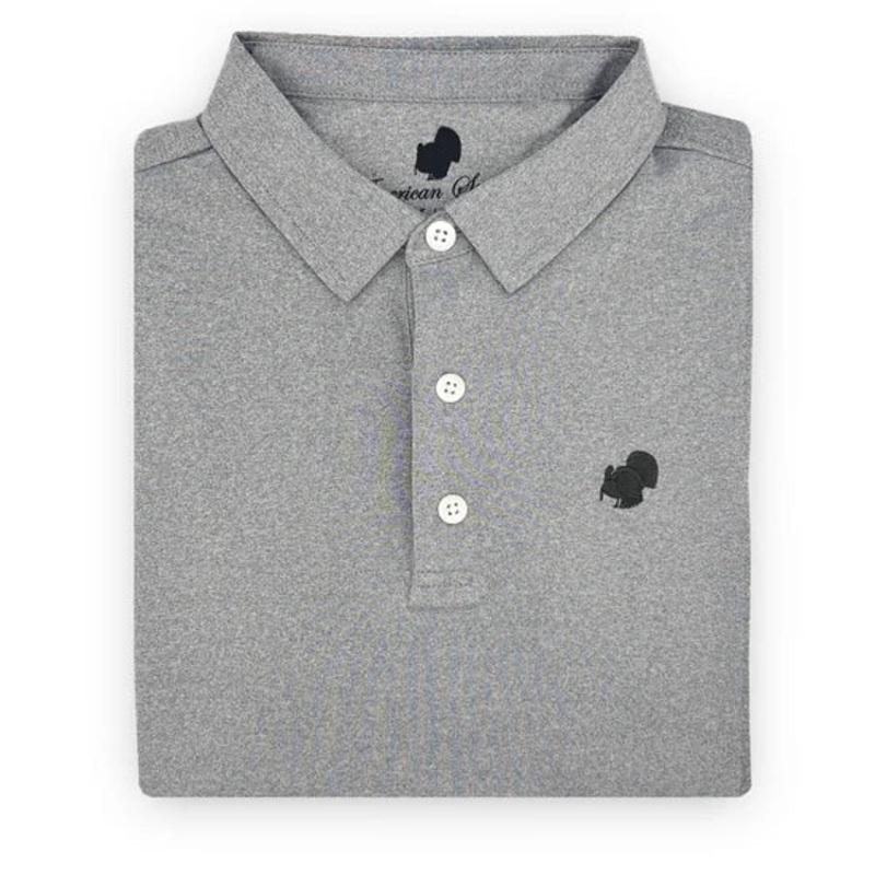 American Strutter Performance Polo- Heather Gray