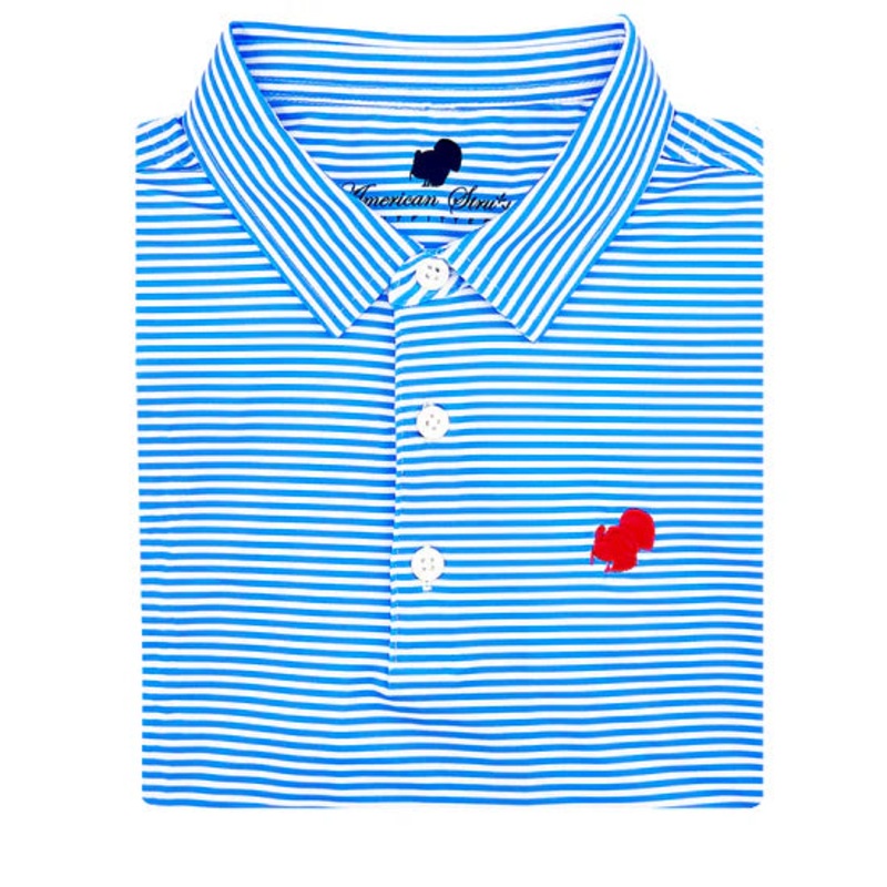 American Strutter Performance Polo-Powder Blue