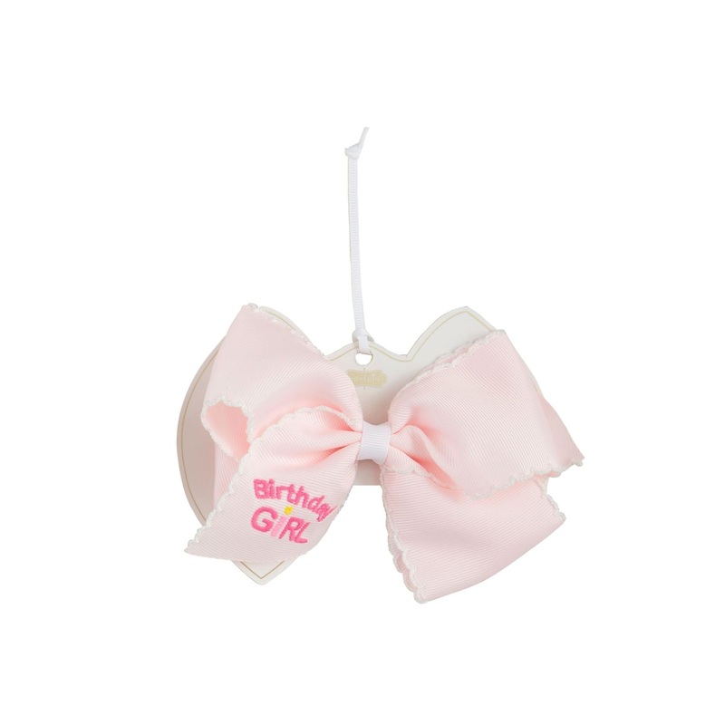 B-Day Girl Embroidered Bow