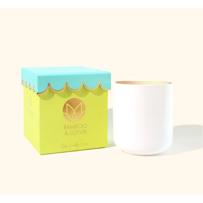 Bamboo & Lotus Scalloped Candle