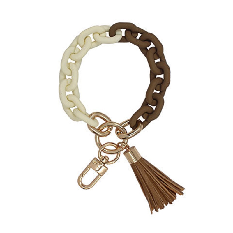 Chain & Tassel Keyring- Brown