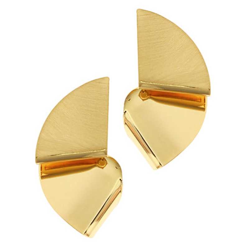 Geo Metal Earrings- Gold