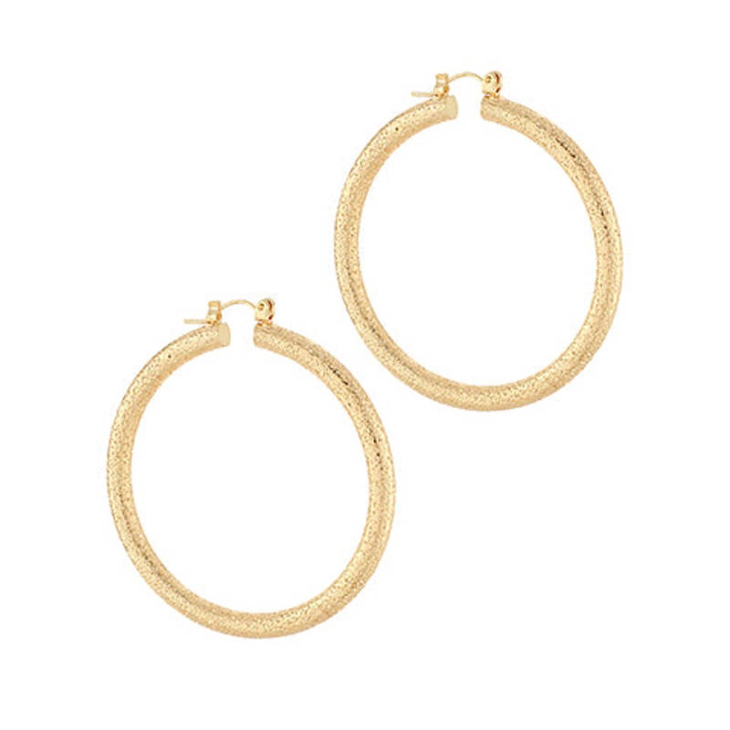 Gold Textured Hoops