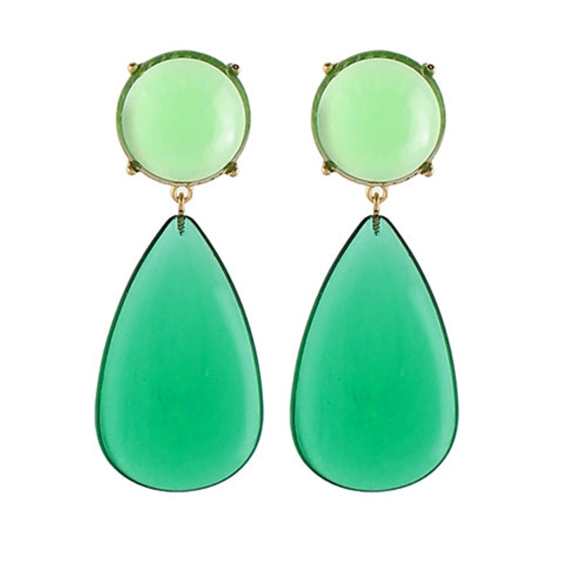 Green Acrylic Drop Earrings