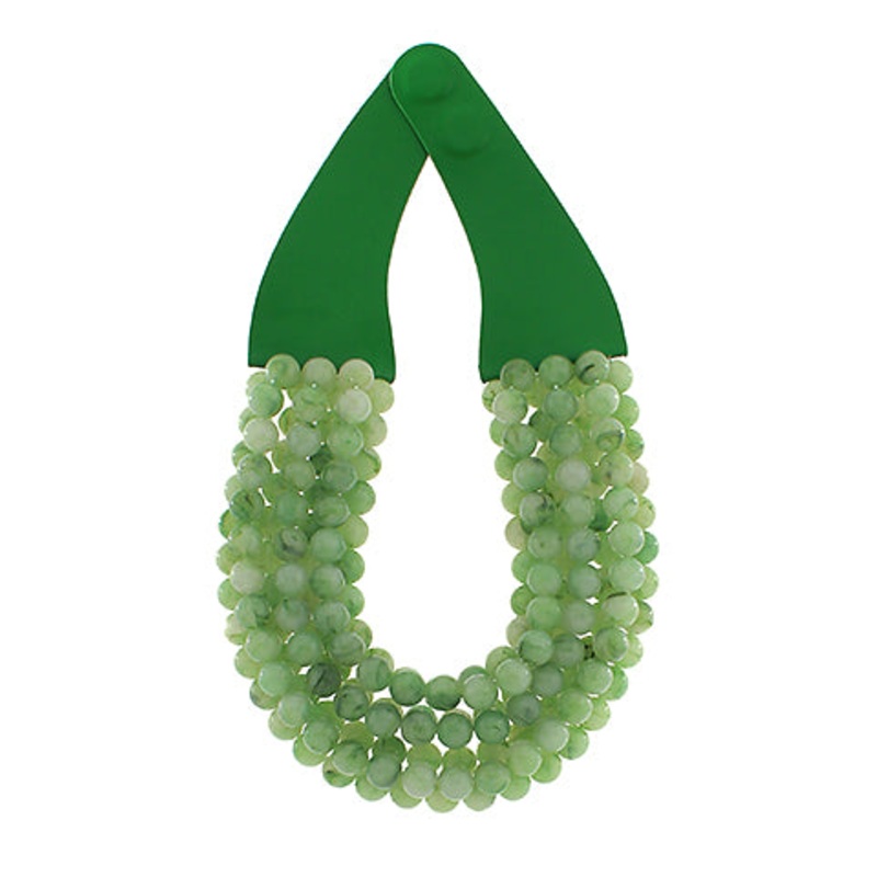 Green Gemstone Beaded Necklace