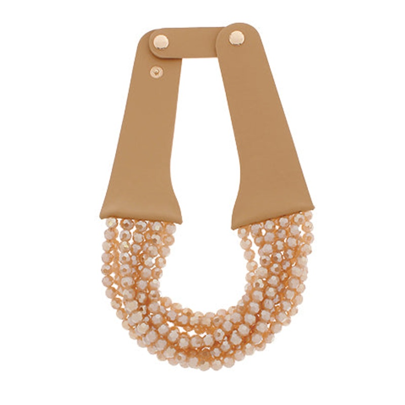 Multi Glass Beaded Necklace-Topaz
