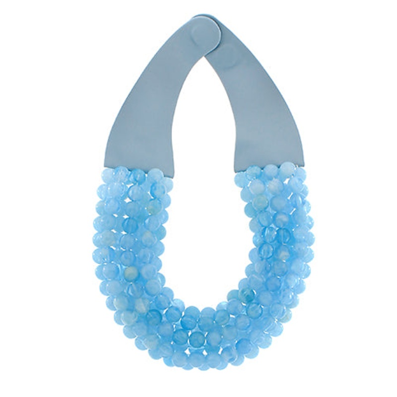 Sky Blue Gemstone Beaded Necklace