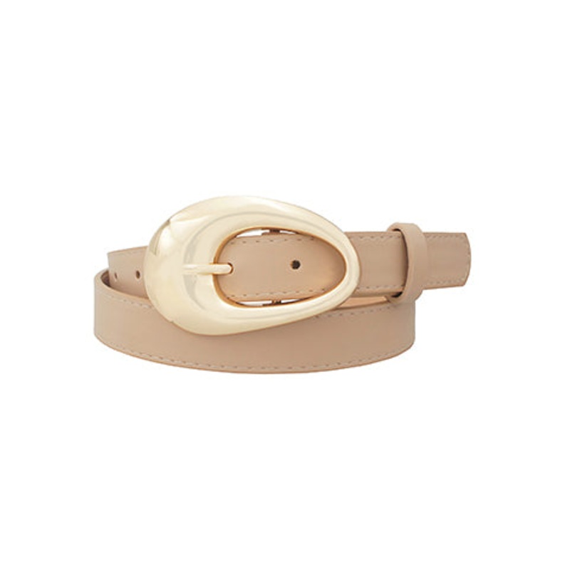 Teardrop Buckle Belt-Taupe
