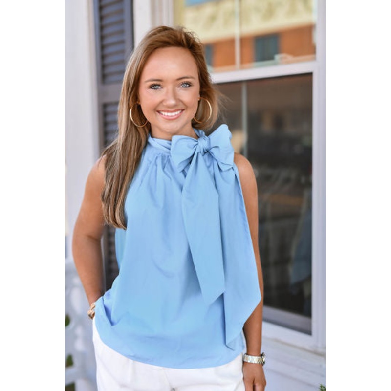 The Maggie Bow Top in Blue