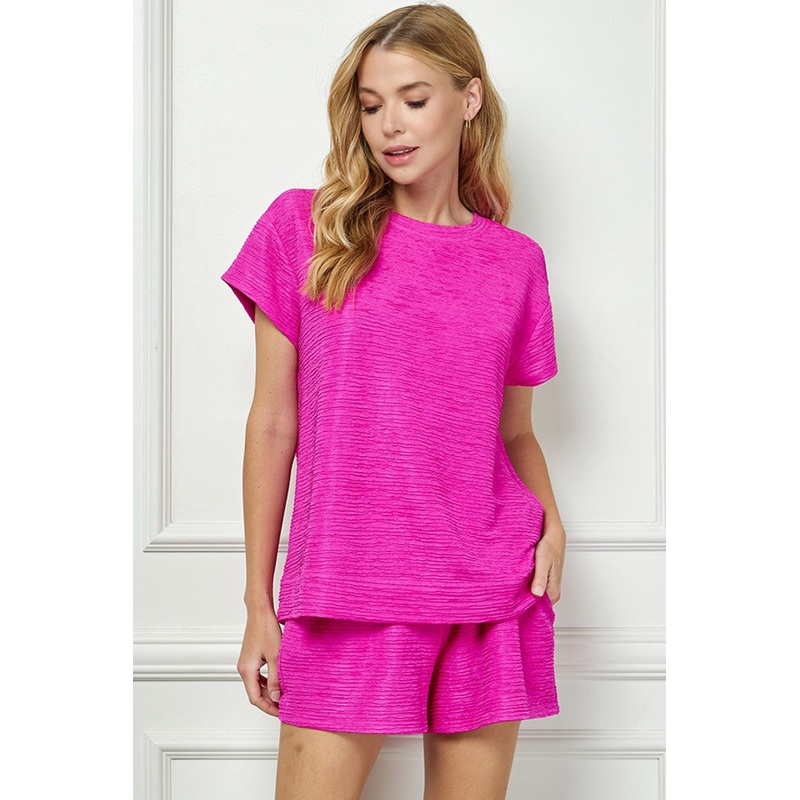 The Warren Short Set in Fuchsia