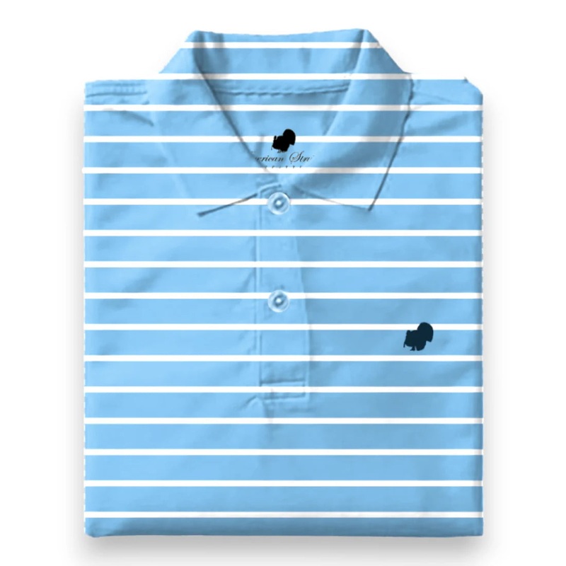 Youth American Strutter Performance Polo- Carolina Blue