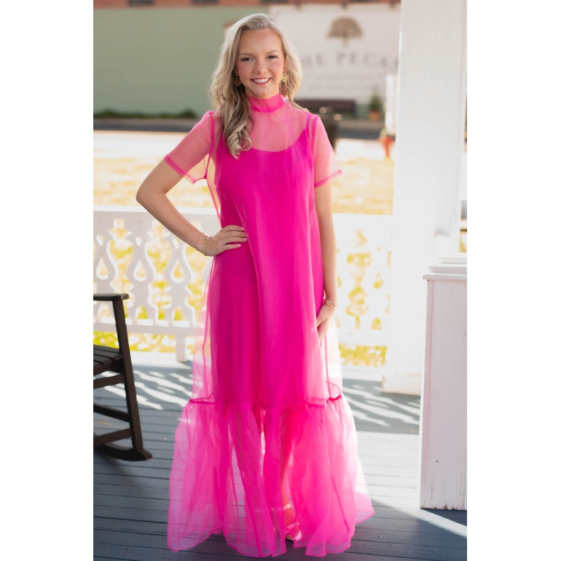 Karlie Organza Bow Maxi Dress