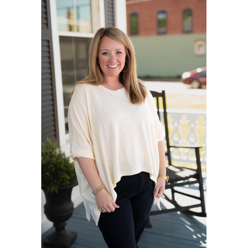 Loose Fit Dolman Top- Beige