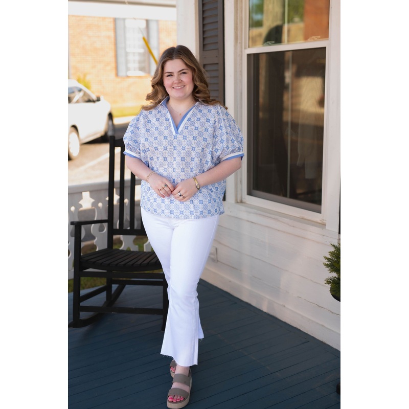 Optic White – High Rise Tonal Crop Flare