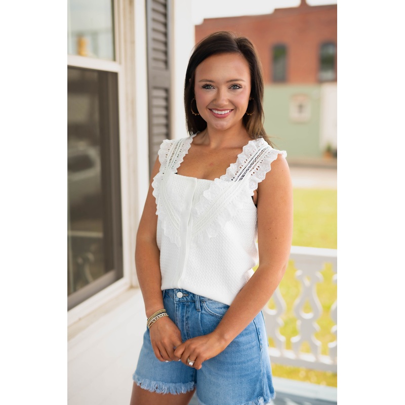 The Ellen Lace Top in Cream