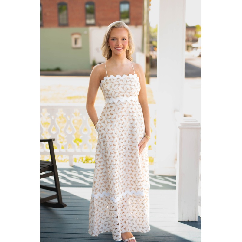 The Essia Eyelet maxi Dress