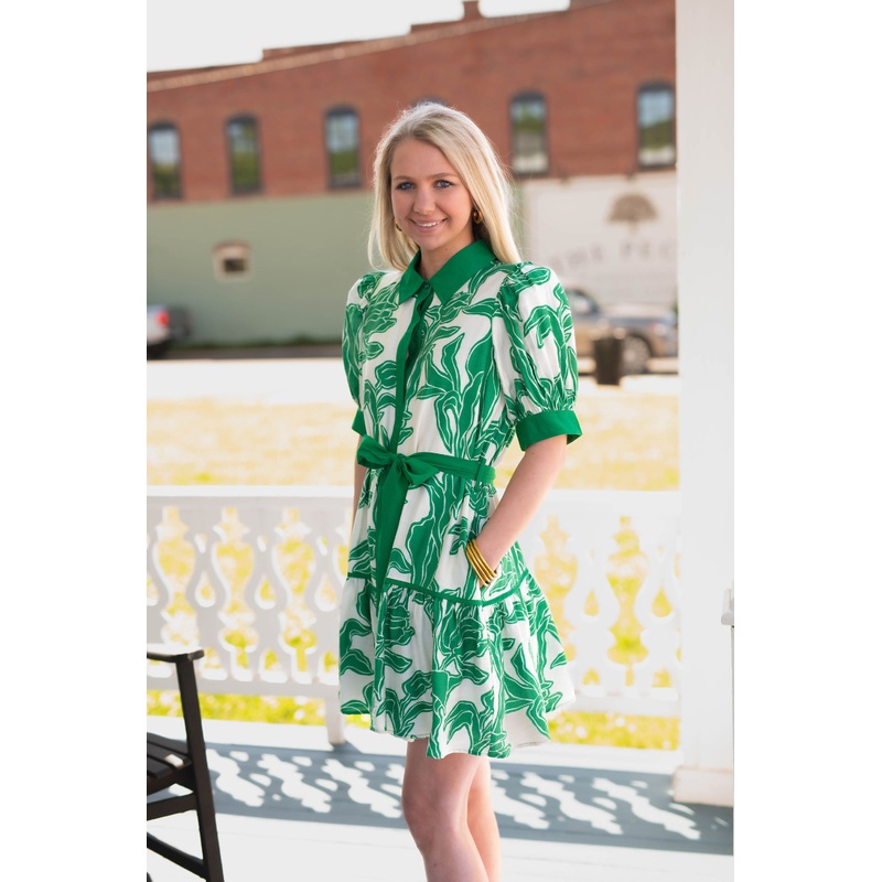 The Lala Floral Dress in Green