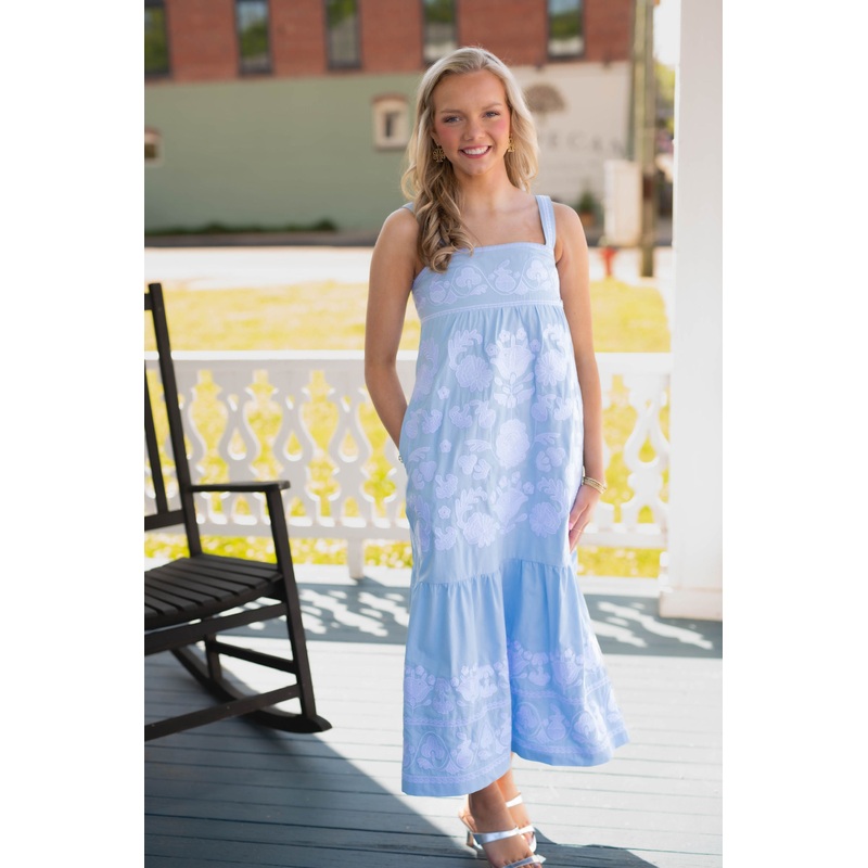 The Landon Midi Dress – Light Blue
