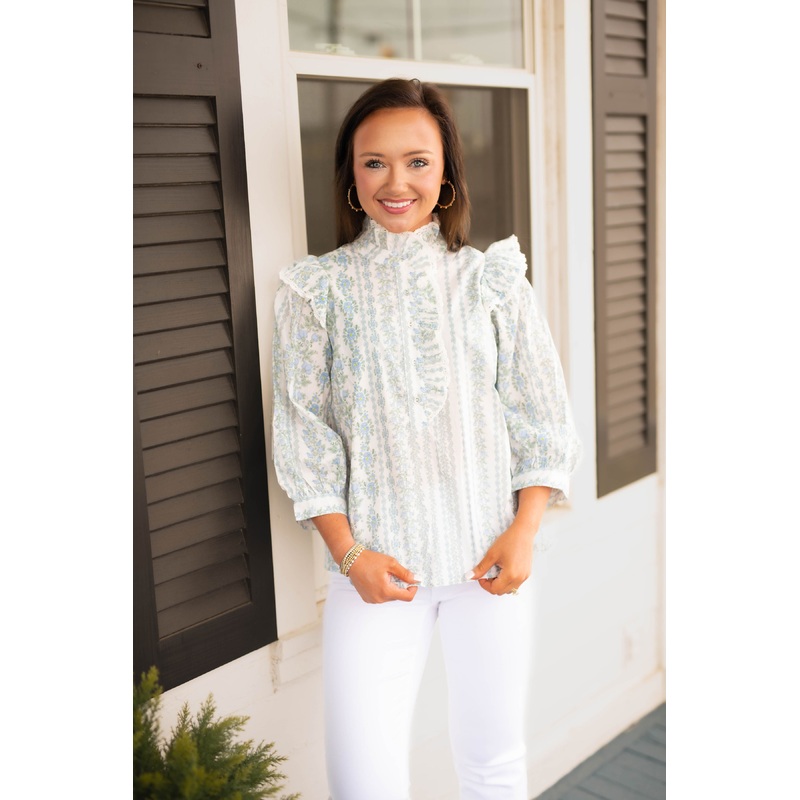 The Lauren Top in Blue