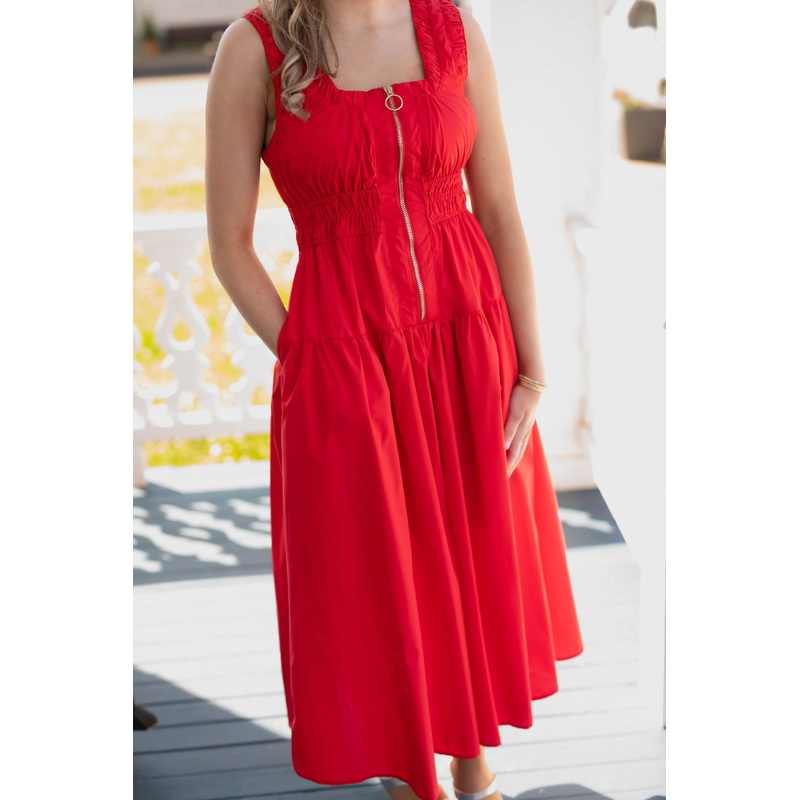 The Lola Midi Dress in Red