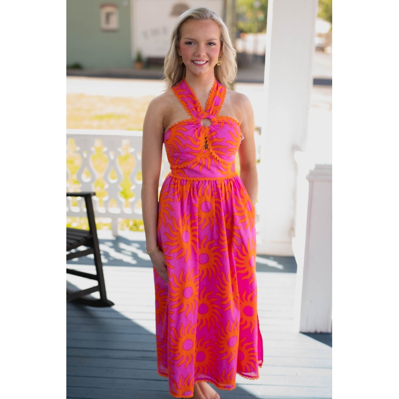 The Mara Ric Rac Cross Midi Dress
