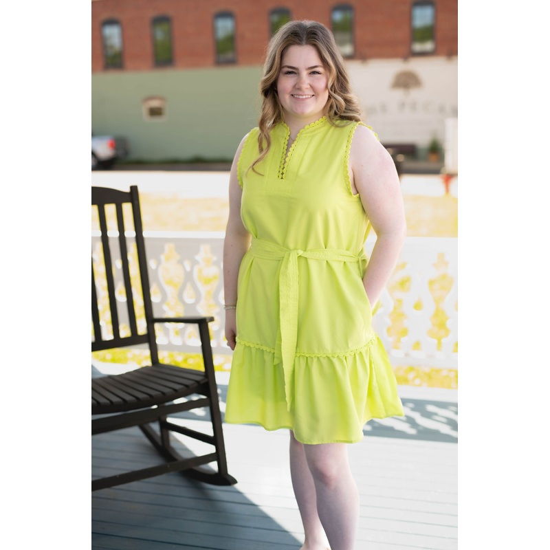 The Presley Dress in Lime