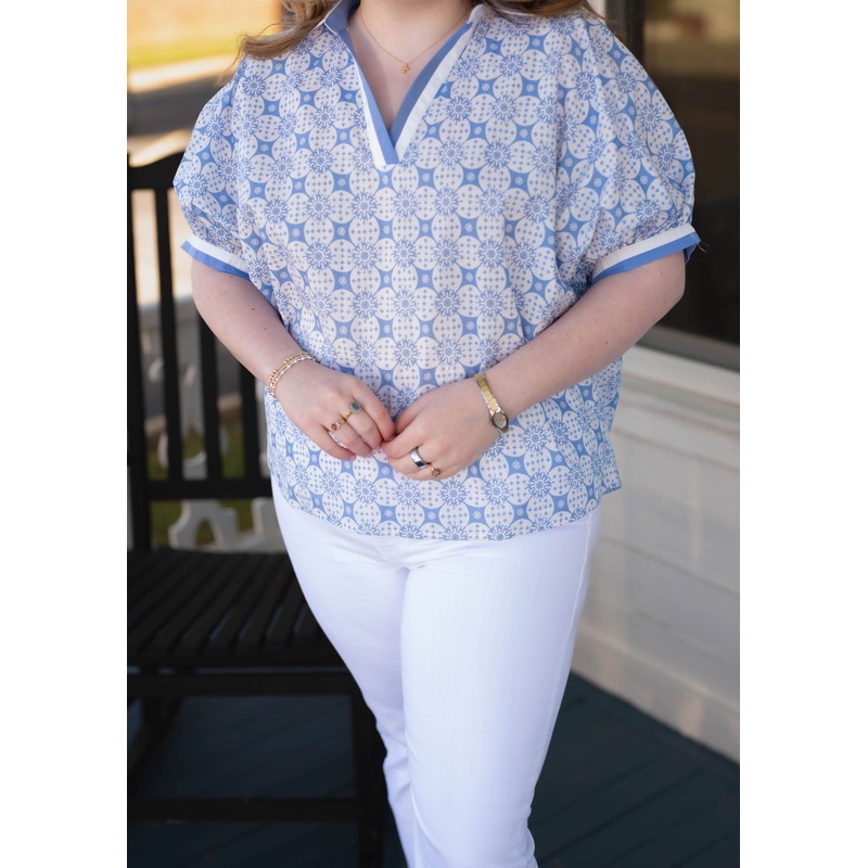 The Ross Top in Sky Blue