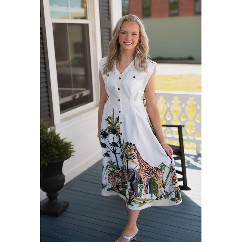 The Safari Mix Midi Dress