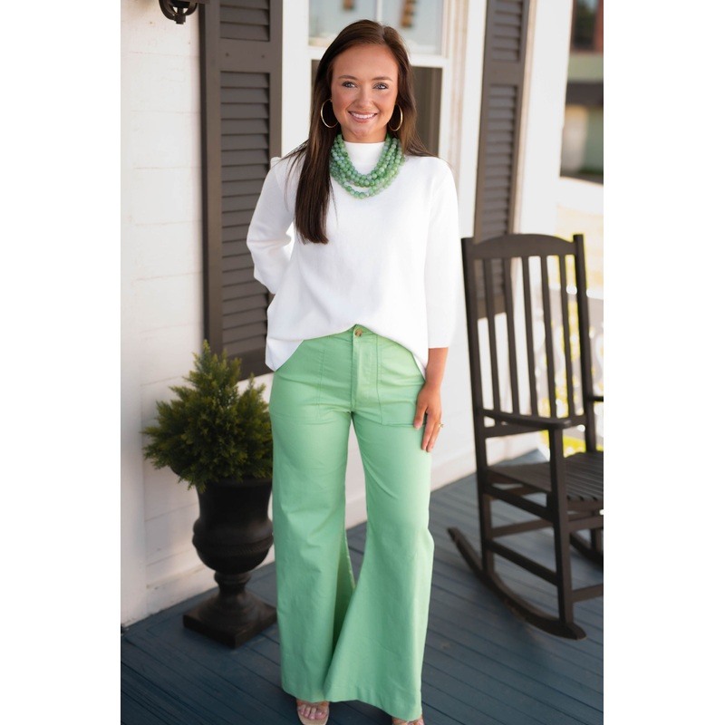 The Tate Flare Jean in Emerald