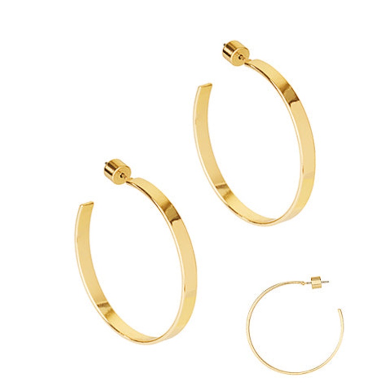 40mm Flat Metal Hoops-Gold