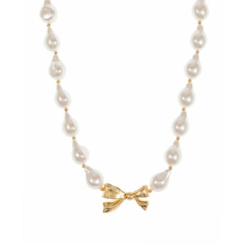 Bow & Baroque Pearl Necklace