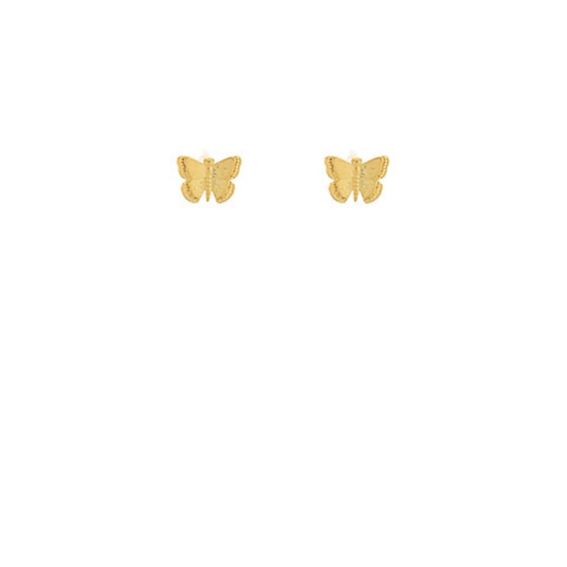 Butterfly Stud Earrings-Gold