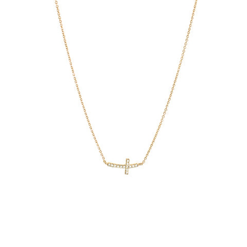 Curved Cross Necklace