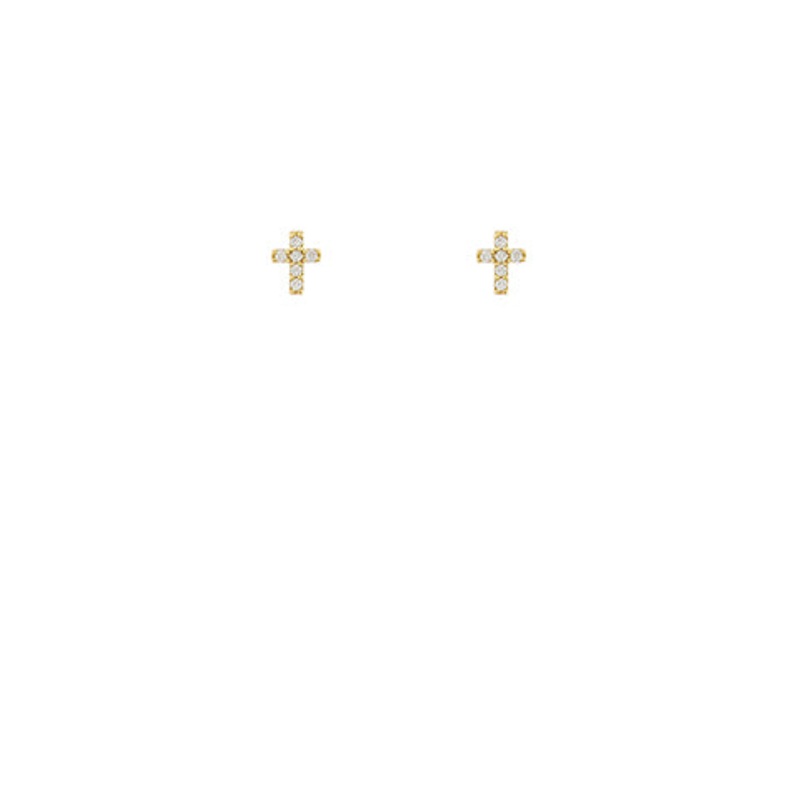 CZ Cross Studs