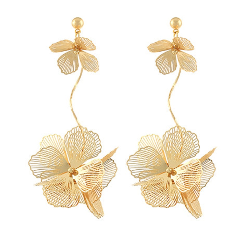 Filigree Flower Drop Earrings