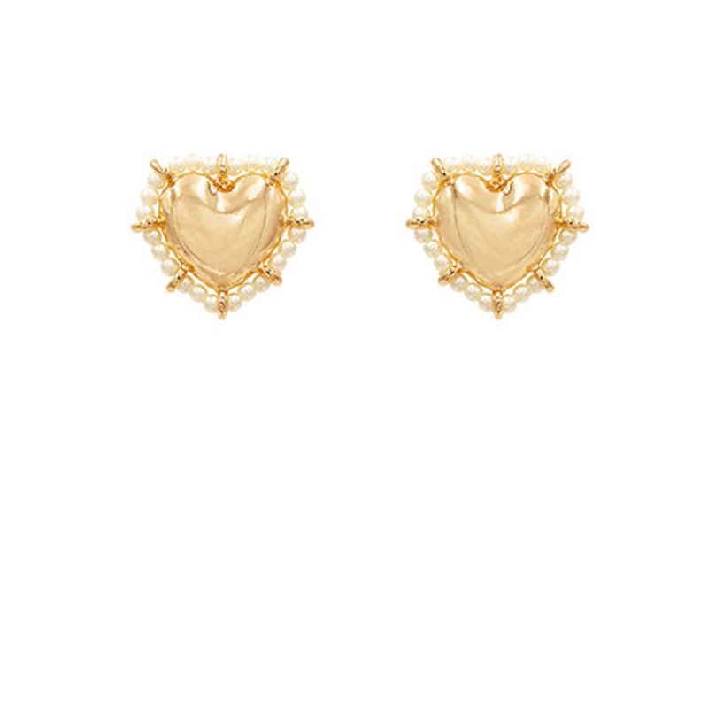Heart & Pearl Trim Earrings