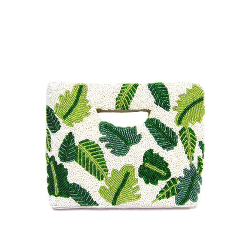 Leaf Beaded Clutch