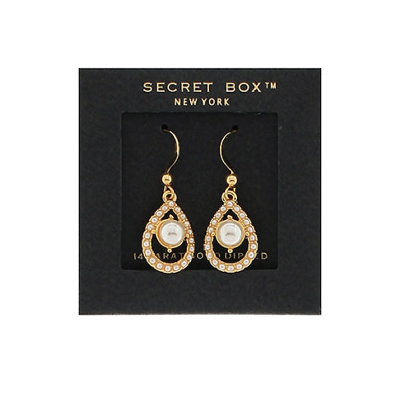 Open Teardrop & Pearl Earrings