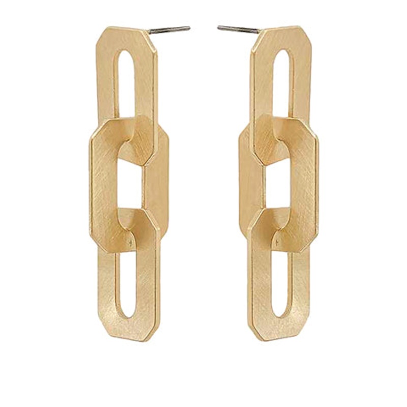 Oval Link Earrings-Gold
