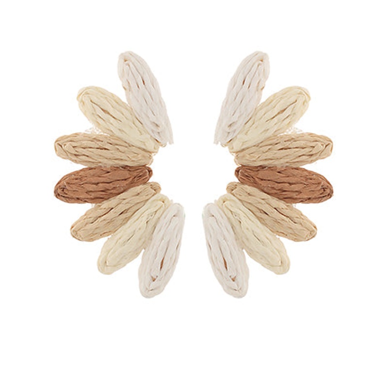 Raffia Wing Earrings- Natural