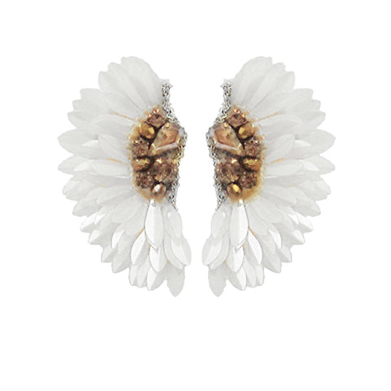 Sequin Fan Earrings-White