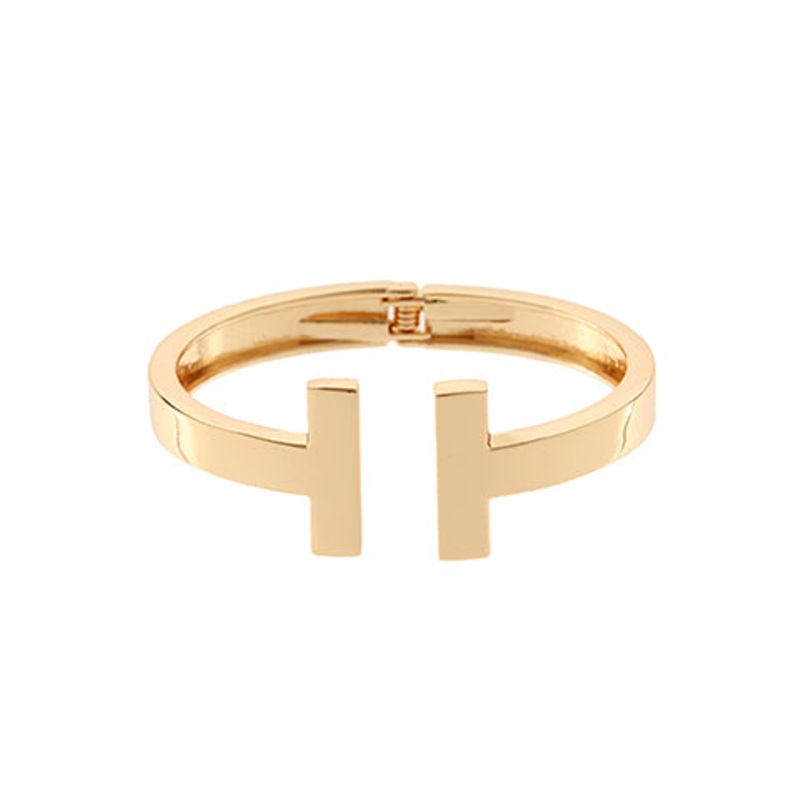 T-Bar Bangle Bracelet-Gold