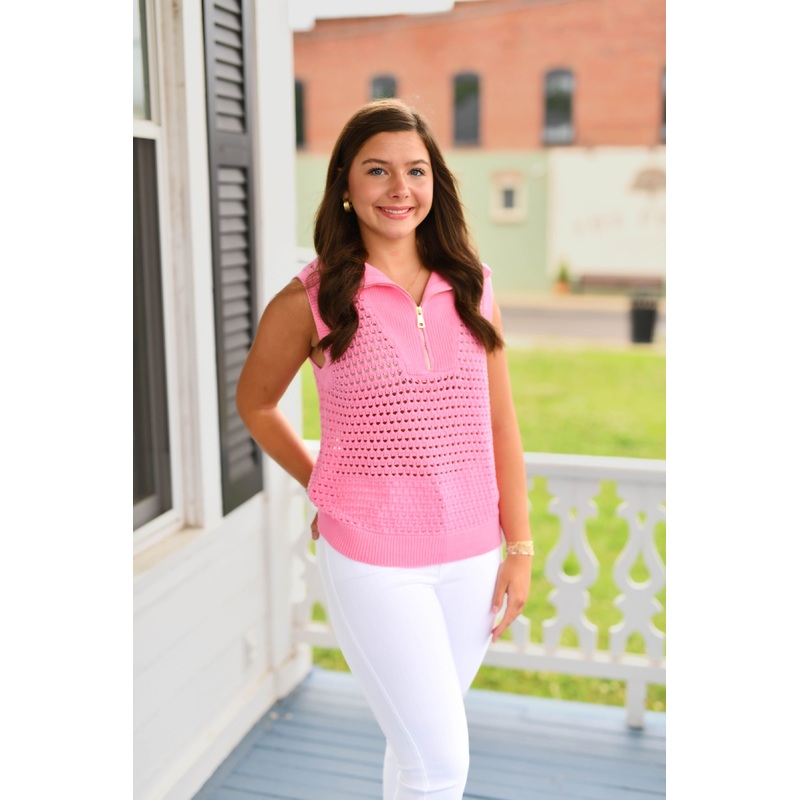 The Amelia Vest in Pink