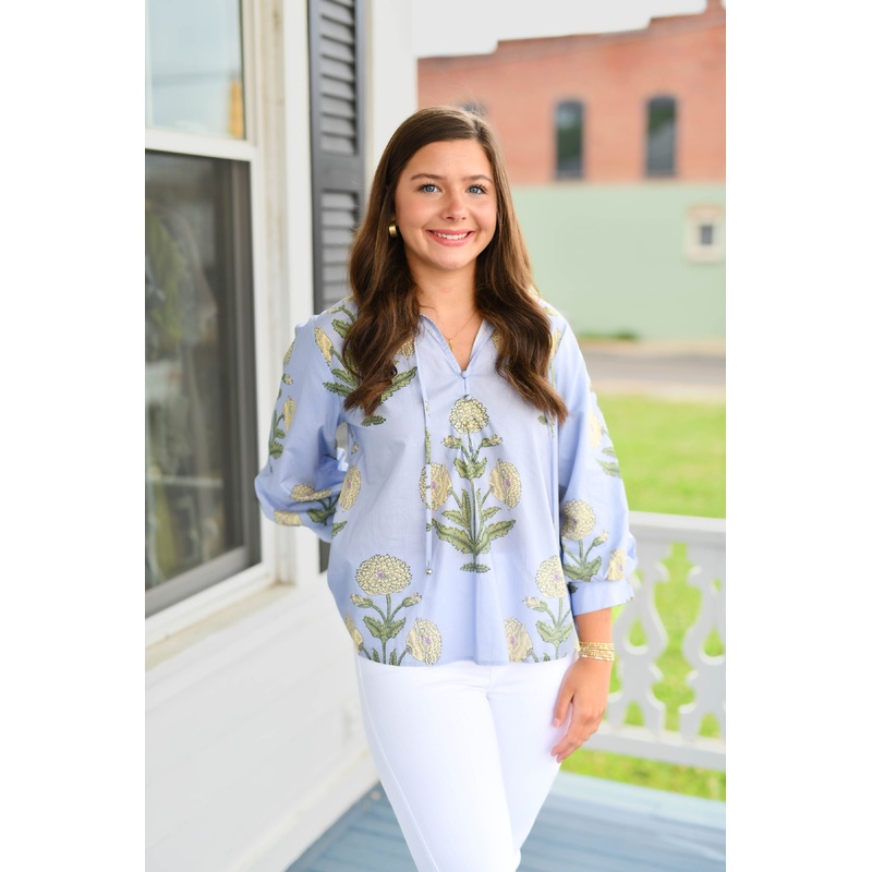 The Azure Wildflower Top