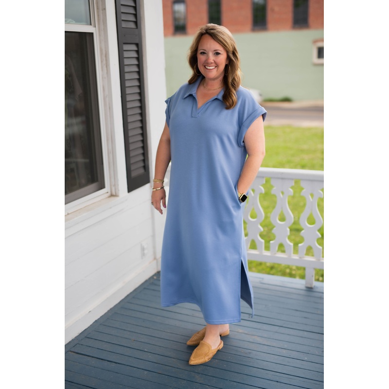 The Dustie Dress in Denim- Curvy