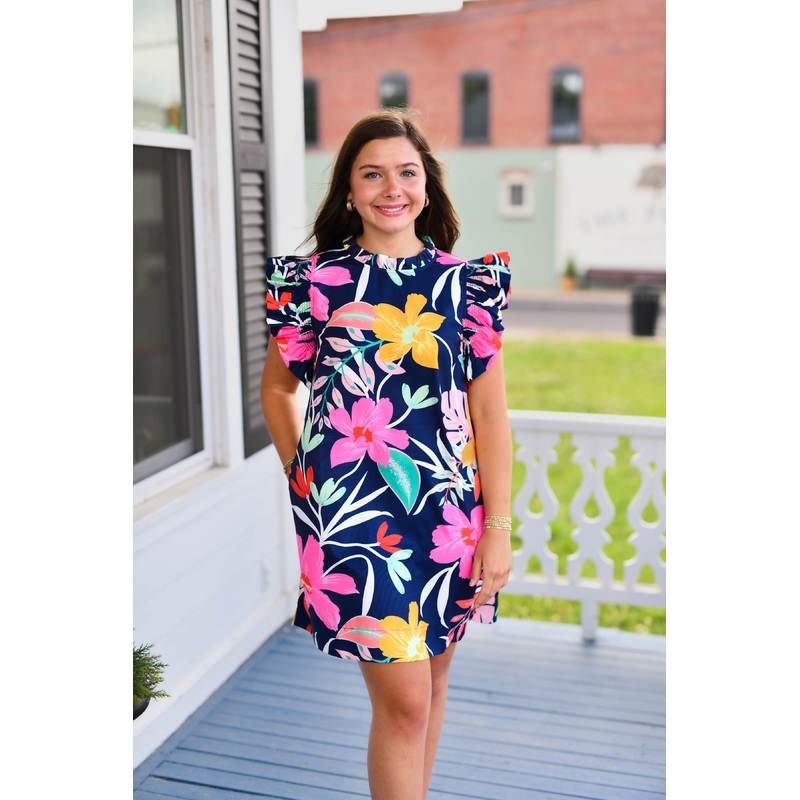 The Spring Haze Dress in Navy